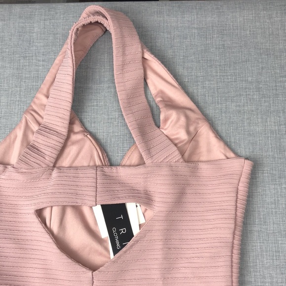 Trixxi Blush Ribbed Bodycon Dress Prom Homecoming - Picture 5 of 5